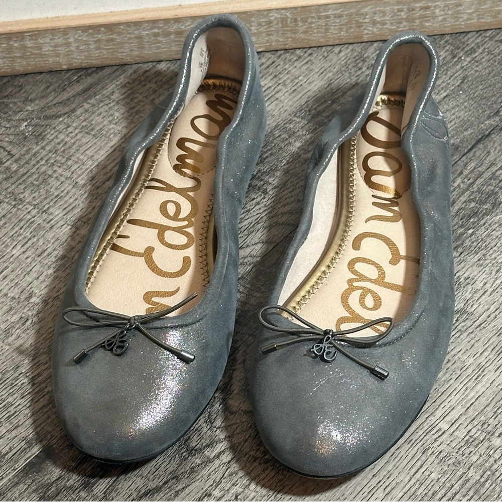 Sam Edelman Gray Glitter Flats